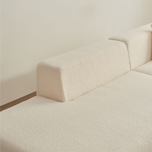 ชุดโซฟาโมเดิร์นแบบแยกส่วนรูปตัวแอล หุ้มด้วยผ้าขนแกะนุ่มสบาย เหมาะสำหรับห้องนั่งเล่นหรือห้องนอนในบ้านพักตากอากาศ - Product Image 4