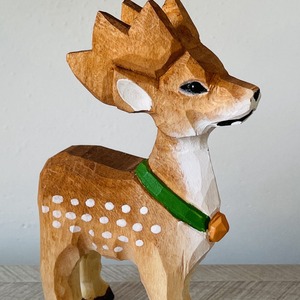 <strong>Wooden</strong> Crafts Colorful Wood Carving Craft <strong>Wooden</strong> Handicrafts Spotted Deer Ornaments Gifts Cute Creative Home Decorations - Product Image 1