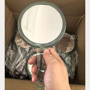 Zonyin高品质双面手持便携式化妆镜塑料透明圆形化妆镜，放大倍数为2倍 - Product Image 4