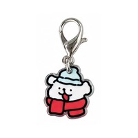 Porte-clés en acrylique motif chiot mignon de dessin animé avec expression amusante, pendentif chien animal version Q, breloque pour sac à dos d'étudiant