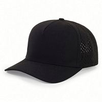 Chapeau de soleil décontracté et confortable à 6 panneaux, fabriqué sur mesure, séchage rapide, perforations découpées au laser, en polyester, avec sangle réglable et visière sandwich