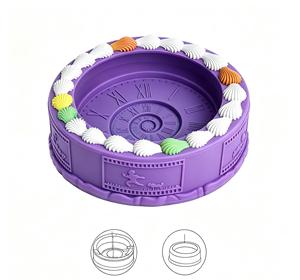 FDA Certified Food Grade Silicone Pet Bowl Cake Shape Slow <b>Feeder</b> Dog <b>Cat</b> Bowl Easy To Clean - Product Image 1