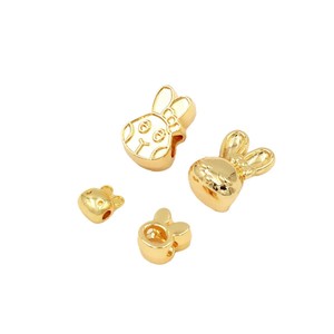 18K Gold Zodiac Rabbit with Large Hole Spacer Beads DIY <b>Braided</b> Bracelet and Necklace <b>Accessories</b> D139 - Product Image 5