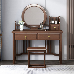 New Chinese Style <strong>Dressing</strong> <strong>Table</strong> Solid Wood <strong>Walnut</strong> <strong>Dressing</strong> <strong>Table</strong> with Mirror Integrated Bedroom Furniture - Product Image 6