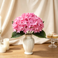 Buket Bunga Hydrangea Lilac Buatan Tiruan Realistis untuk Dekorasi Pernikahan, Baby Shower, Pesta Rumah, dan Centerpiece Meja