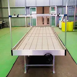 Easily Assembled Adjustable Abs Ebb And Flow Growing Table Hydroponic System Ebb Flood Seedbed Greenhouse Rolling Bench