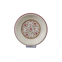 Assiette ronde en émail traditionnel Luhong, durable, passe au lave-vaisselle, écologique, pour usage domestique