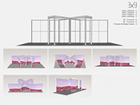 Kit d'exposition professionnel en aluminium SEG avec éclairage LED pour stand de salon professionnel de 3x9m