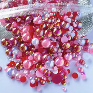 Groothandel Kristal Stenen 150G Gelei Ab Strass Flatback Mix Grootte Kleuren Half Ronde Peer Hars Strass Voor Diy Ambacht