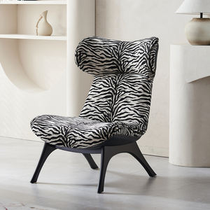 북유럽 현대 디자이너 럭셔리 얼룩말 프린트 패브릭 거실 의자 라운지 레저 악센트 의자 - Product Image 5