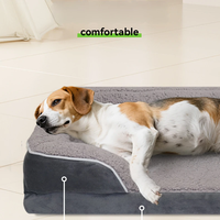 Lit pour chien et chat orthopédique en mousse à mémoire de forme personnalisé, lavable, amovible, rectangulaire, pour grand chien
