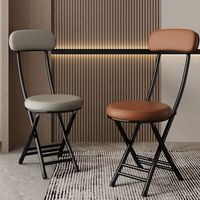 Chaise de salle à manger empilable moderne, cadre en métal, chaise pliante portable, tabouret haut avec dossier rond pour restaurant, maison, café, bar