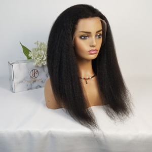Perruque Lace Front HD Highknight <span class=keywords><strong>Kinky</strong></span> Edges avec Ligne de Cheveux Naturelle, Cheveux Humains Raides <span class=keywords><strong>Kinky</strong></span> avec Bords Bouclés et Baby Hair, Fermeture en Dentelle - Product Image 6