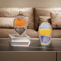 Deux pierres de cristal transparent verre d'art sophistiqué fait à la main décoration de la maison objet prix