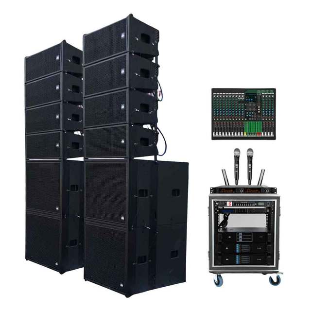 Wholesale Dual 8 Inch Line Array Speaker with Powered 18 Inch Subwoofer DJ Audio Sound System for Event Concert Party Church
