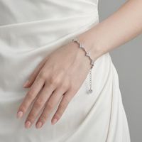 Echtes Moissanit-Blumen-Glücksklee-Armband, Trendiges Feines 925 Sterling Silber Versilbertes Schmuckstück für Geschenk und Party