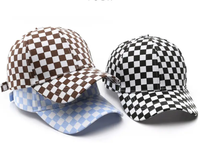 Chapeau de chauffeur de camion Goras de haute qualité Casquette de baseball Balatas en coton à carreaux noir et blanc avec logo personnalisé Chapeau de papa élégant