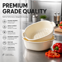 Cesta de Drenaje de Plástico, Material Libre de BPA, Gran Capacidad, para Cocina y Hogar
