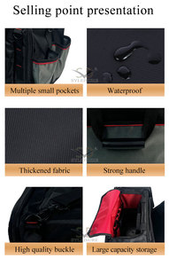 Di alta qualità a bocca aperta grande capacità Multi-funzionale impermeabile borsa degli attrezzi per auto dettagli elettricista lavoro commercio all'ingrosso opzioni - Product Image 5