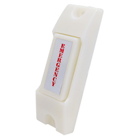 Botón de emergencia con carcasa de material luminoso