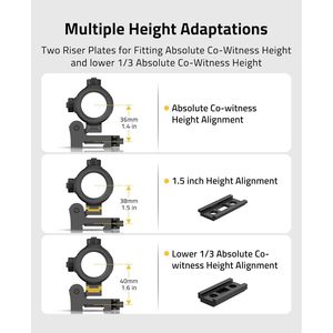 Cvlife 3X กล้องขยายแบบจุดแดง 24.89 มม. เลนส์ใกล้วัตถุพร้อมฐานยึดแบบปลดเร็ว - Product Image 2