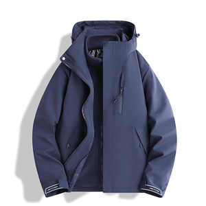 Chaqueta Cortavientos de Forro <span class=keywords><strong>Polar</strong></span> Tres en Uno Unisex Aoyema, Estilo con <span class=keywords><strong>Capucha</strong></span>, MOQ 1 Pieza, Logotipo Personalizado, Chaqueta Cálida y Resistente al Viento - Product Image 4