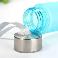 Vaso de Plástico Transparente Esmerilado con Cuerda, Botella Deportiva para Parejas, Termo para Agua, Jarra para Bebidas