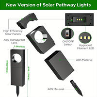 Lampe solaire LED P65 étanche, type borne lumineuse, double face, pour jardin, allée, pelouse et aménagement paysager