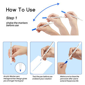 Không độc hại không thấm nước 36 màu sắc duy nhất <span class=keywords><strong>tip</strong></span> bông cảm thấy <span class=keywords><strong>tip</strong></span> nước dựa trên bản vẽ vĩnh viễn Acrylic sơn Bút Đánh Dấu cho nghệ thuật - Product Image 2