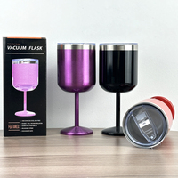 Copa de Vino de Lujo de 550 ml, Doble Pared, Aislada al Vacío, de Acero Inoxidable, Irrompible, Dorada, para Set de Flautas, Personalizable, Libre de BPA