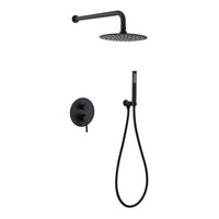 Ensemble de pommeau de douche rond pour salle de bain; Robinet de douche en cuivre et acier inoxydable.