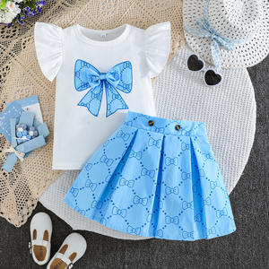 Vente en Gros Nouvel Arrivage Ensemble Princesse pour Enfant Haut à Manches Courtes et Jupe Deux Pièces pour Bébé Fille - Product Image 4