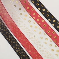 Rubans en gaze imprimés à motif étoile florale en cuir, en stock du fabricant, vente en gros, emballage haut de gamme pour boîtes cadeaux