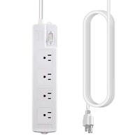 Regleta de alimentación de cobre de 4 orificios y 1.8M con enchufe múltiple, 15A/125V, estándar americano, para hogar y oficina