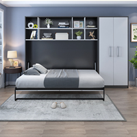 Nouveautés Transformateur de pliage de lit de taille personnalisée vers les cadres muraux pour les chambres à coucher avec armoire supérieure bibliothèque armoire