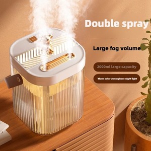 Humidificador de Escritorio para el Hogar y Dormitorio, Gran Capacidad, Luz Ambiental, Doble Boquilla, Super Pulverizador de Niebla - Product Image 3