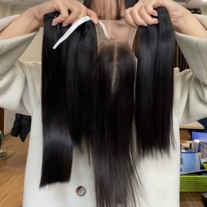 Capelli umani grezzi vergini della trama non grovigli nessun groviglio, nessun fascio di capelli umani indiani - Product Image 2