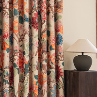 Cortinas Opacas con Diseño Floral y de Aves, Estilo Vintage, Múltiples Opciones de Montaje para Dormitorio y Sala de Estar