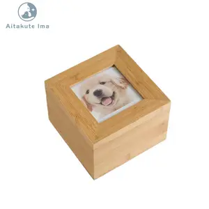 Lining Cermation Urn Small Pet Urns Factory Supply Bamboo Pet Caskets Coffins And Caskets Black Natural Sustainable Fob