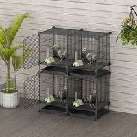 Cage à pigeons et cailles en métal pour usage domestique avec fermeture à bouton, grande cage d'élevage d'oiseaux robuste et écologique pour petites races