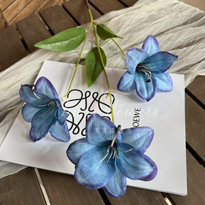 Fleurs d'amarilles artificielles Jinxi en soie à 3 têtes pour décorations de mariage et de maison - Product Image 3