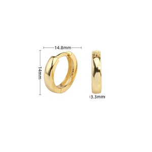 Benutzer definierte Pure Sterling Silber Huggie Ohrringe Klassische 18 Karat vergoldete Ohr stecker mit Zirkon Weihnachts geschenk für Mädchen vom Juwelier - Product Image 5