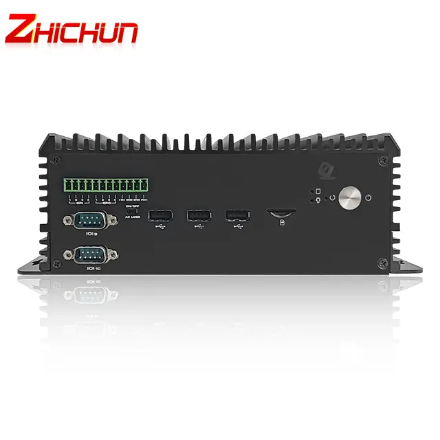 ZHICHUN M696 Embedded Fanless 3865U CPU 4GB RAM 64GB SSD Industrial Mini PC With 10*RS232 2*LAN 7*USB