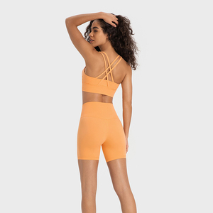 Pantaloni corti da donna a vita alta per esercizi estivi con comodo tessuto da Yoga per Fitness elasticizzato senza motivo di imbarazzo - Product Image 1