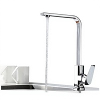Robinet de cuisine transfrontalier à montage sur plan, brossé, eau froide et chaude, anti-éclaboussures, universel, rotatif, pour le lavage des légumes