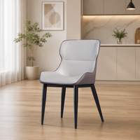 Chaise de salle à manger moderne de luxe en cuir PU, structure en acier carbone, usage commercial pour restaurants et hôtels
