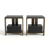 Ensemble de commodes de chevet à double tiroir, blanc brillant, écologique et élégant, pour chambre principale d'hôtel