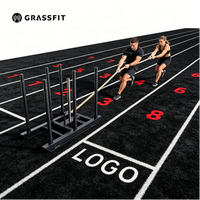 Tapis de course d'intérieur HRX, gazon artificiel noir écologique de 15 mm, haute densité, durable, en plastique