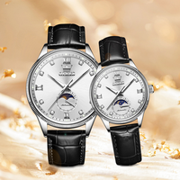 OLEVS 7039-Horloge à main en phase de lune, étanche, montre mécanique de luxe en diamant pour couple, montres automatiques avec date pour hommes et femmes