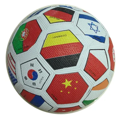 fashion flag colors rubber Soccer ball Custom logo size 5 cheap Wholesale rubber Football ball